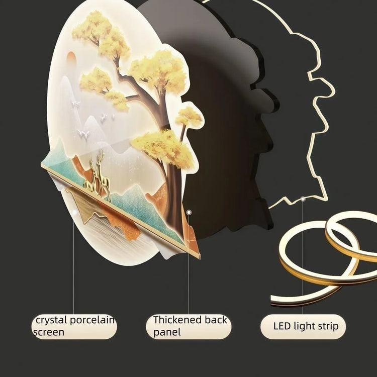 Modern 3D LED Wall Clock – Mountain View Design