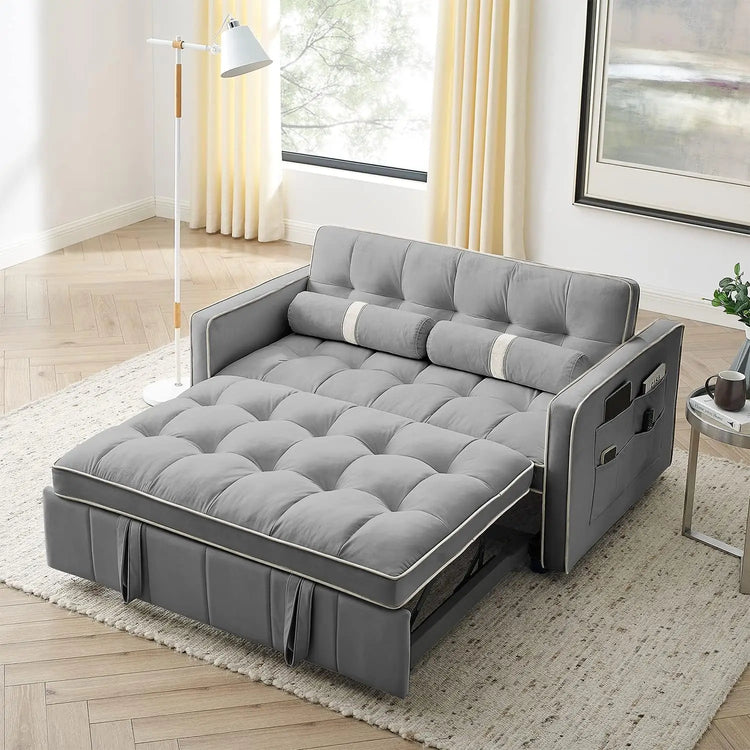 3-in-1 Convertible Sofa Bed with USB Ports
